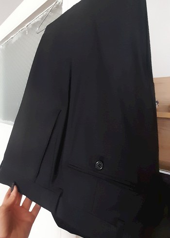 Düğmeli Siyah Erkek Takım Elbise - Görsel 12