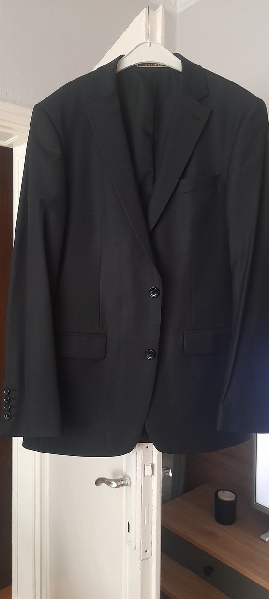 Düğmeli Siyah Erkek Takım Elbise - Görsel 3