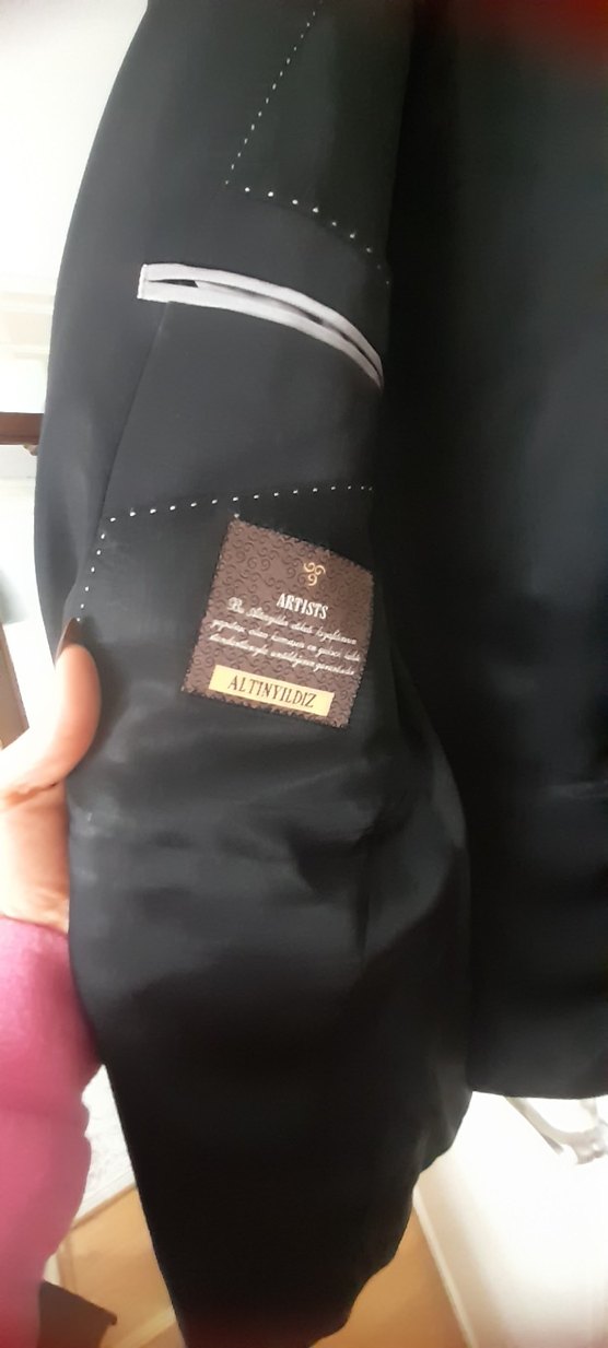 Düğmeli Siyah Erkek Takım Elbise - Görsel 4