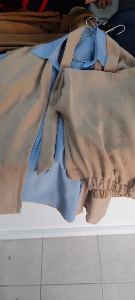 Bej Kemerli Uzun Kollu Kadın Takım - Görsel 4