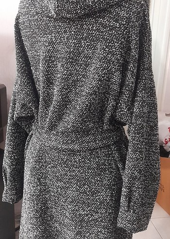 Gri Örgü Hamilelerde tercih edebilir Uzun Kollu Hırka kaban - Görsel 2