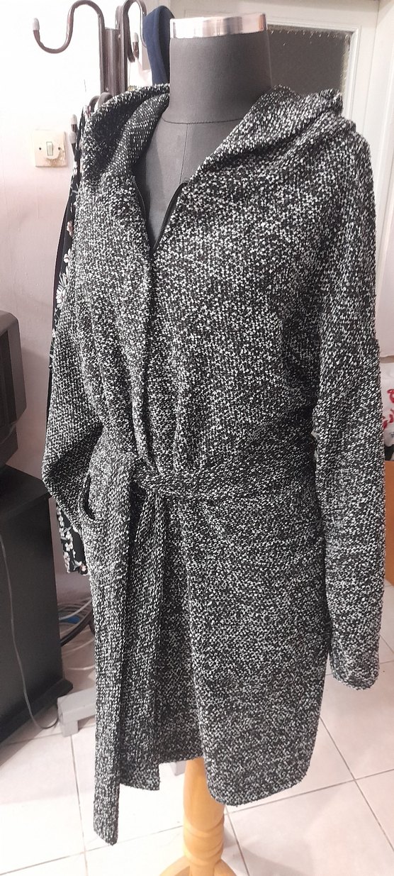 Gri Örgü Hamilelerde tercih edebilir Uzun Kollu Hırka kaban - Görsel 3