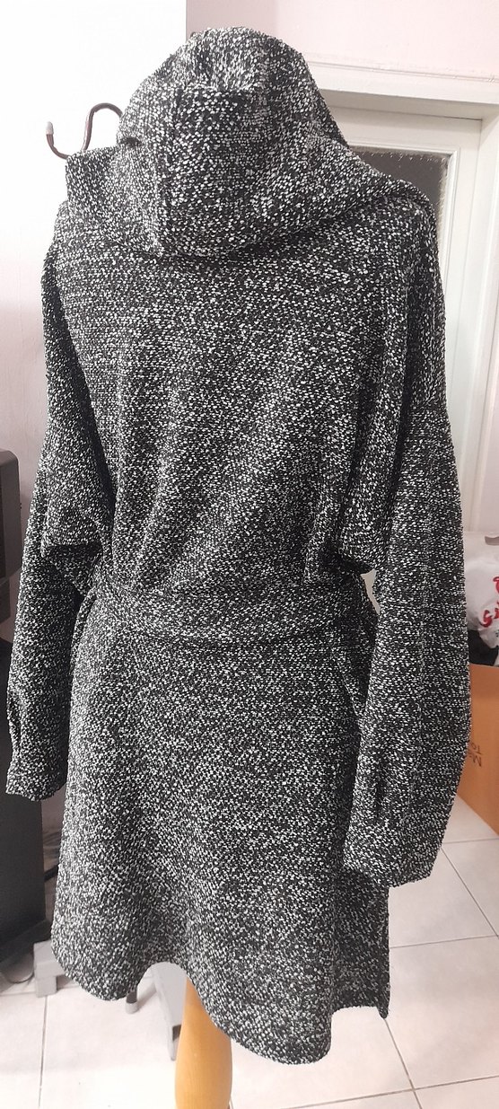 Gri Örgü Hamilelerde tercih edebilir Uzun Kollu Hırka kaban - Görsel 2