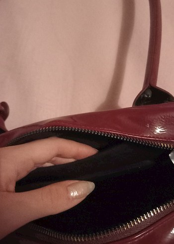 Bordo Parlak  Kadın Çanta - Görsel 8