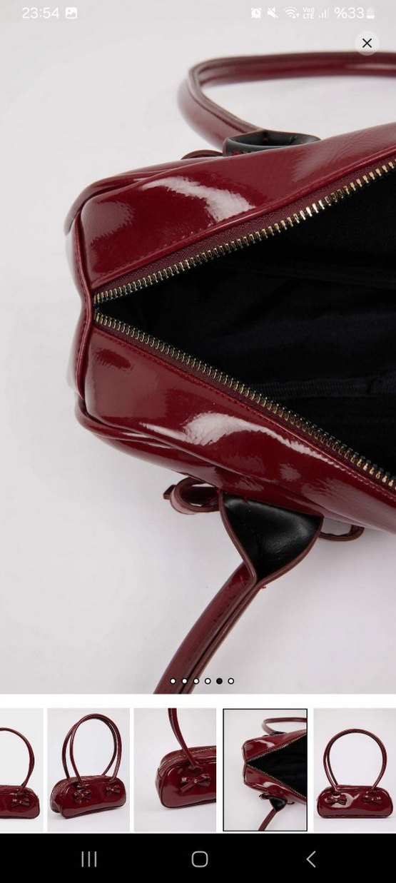 Bordo Parlak  Kadın Çanta - Görsel 3
