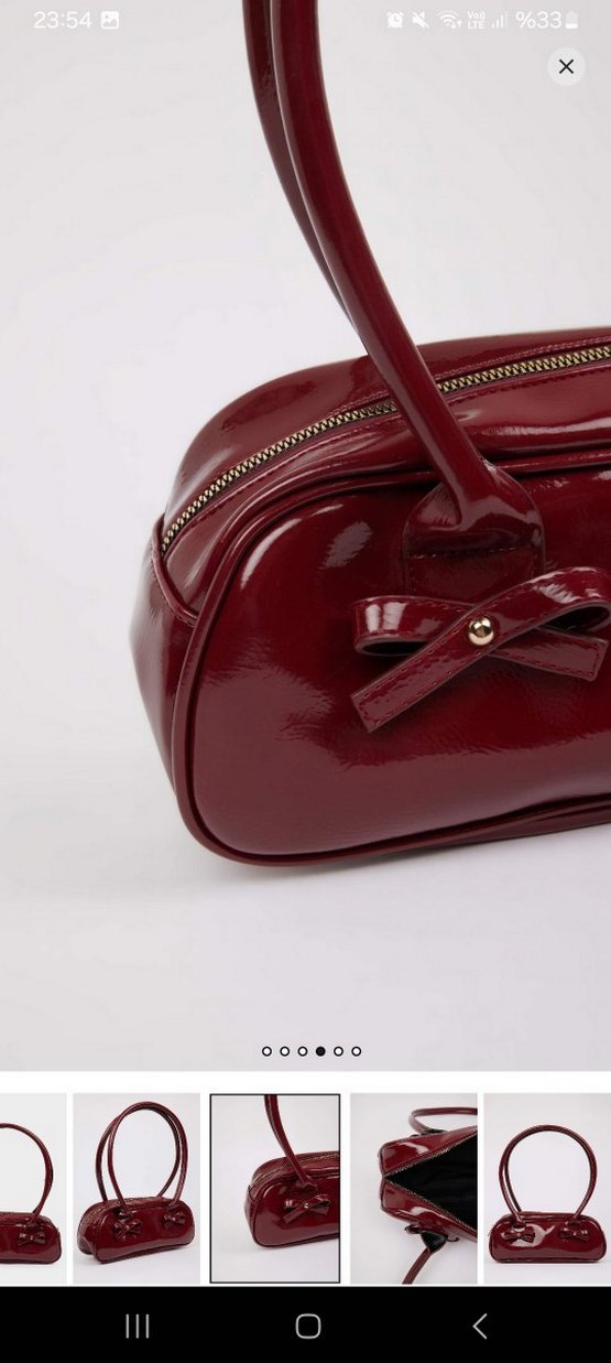 Bordo Parlak  Kadın Çanta - Görsel 2