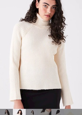 Kadın Boğazlı Triko Kazak - Görsel 2