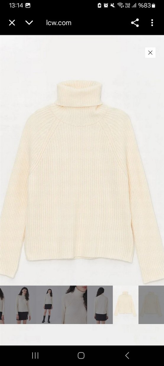 Kadın Boğazlı Triko Kazak - Görsel 4