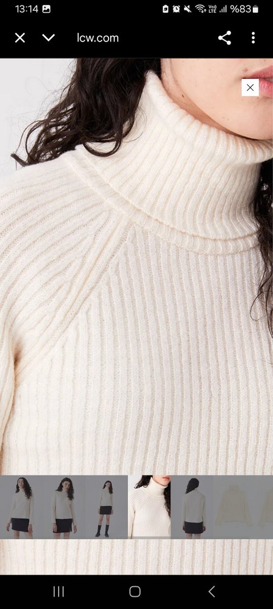 Kadın Boğazlı Triko Kazak - Görsel 3