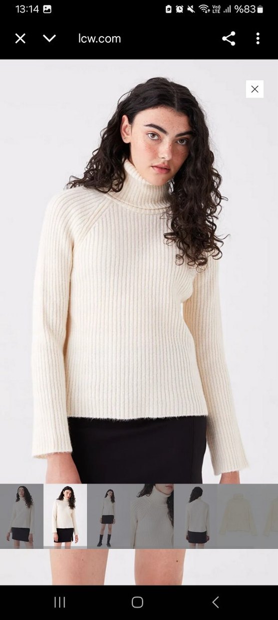 Kadın Boğazlı Triko Kazak - Görsel 2