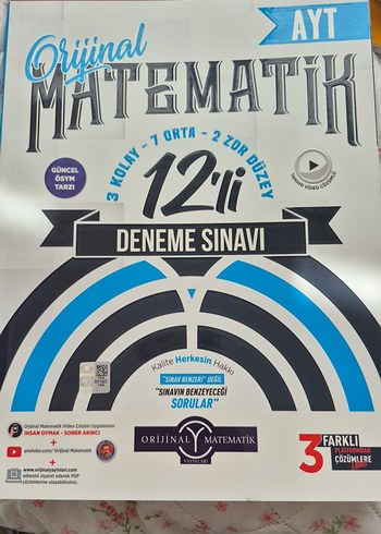 Orijinal Matematik AYT 12'li Deneme Sınavı
