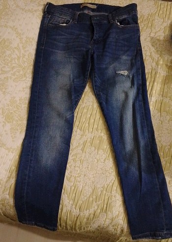 Zara Koyu Mavi Yikamali Dar Kesim Jean