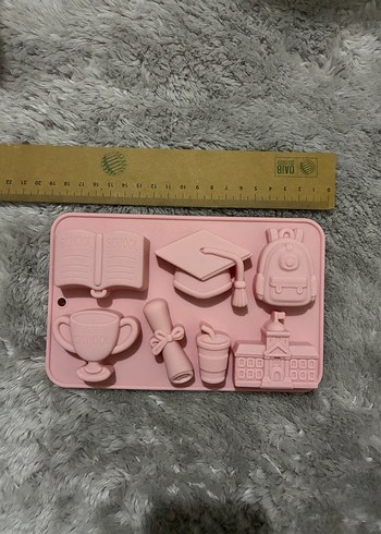 Pastel Pembe Mezuniyet Temalı Kek Kalıbı - Görsel 2