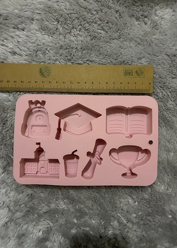 Pastel Pembe Mezuniyet Temalı Kek Kalıbı - Görsel 3