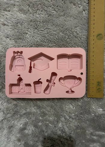 Pastel Pembe Mezuniyet Temalı Kek Kalıbı - Görsel 4