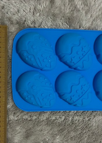 Mavi Silikon Yumurta Şekilli Kek Kalıbı - Görsel 2