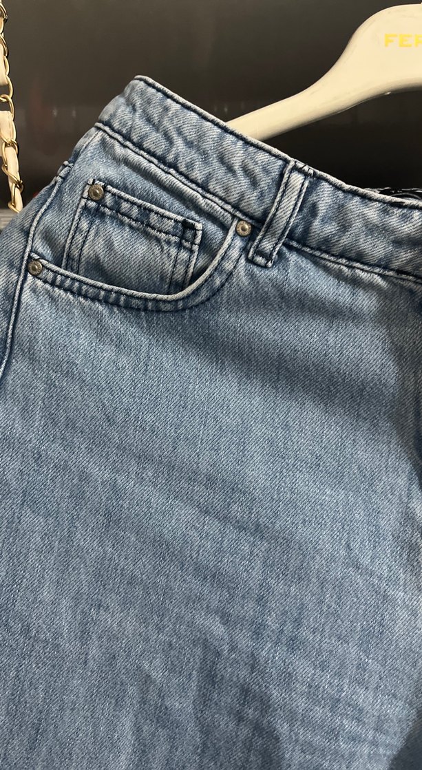 Kadın Ayak Bilek Lastikli İpli Kot Pantolon - Görsel 3