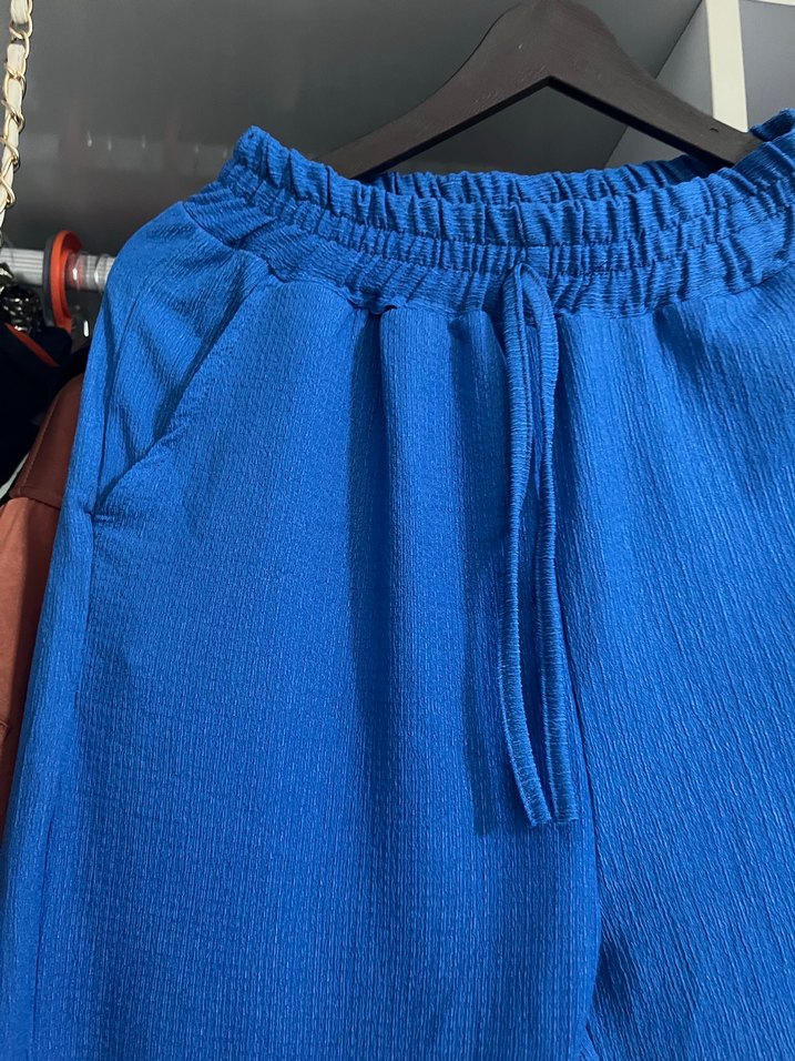 Mavi Yarım Kol Gömlek Alt Takım - Görsel 4