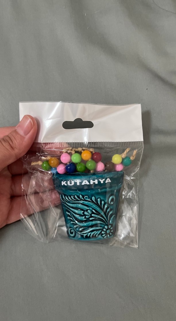Renkli Geleneksel Nazar Boncuğu Tabak Ve Kütahya Yazışı - Görsel 3