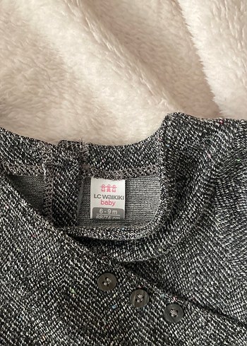 Kız Çocuk Gri Yünlü Kürklü Elbise - Görsel 2