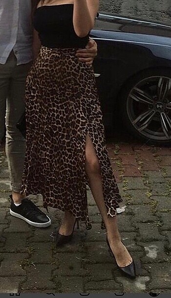 Zara model leoparlı etek