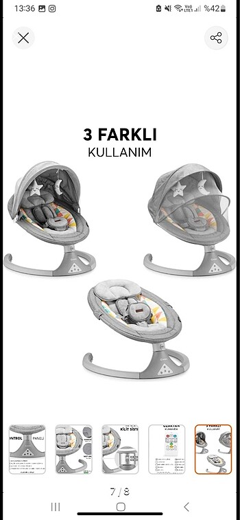 Beden Elele ana kucağı sallanır otomatik müzikli dormire