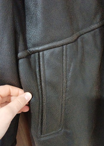 Kahverengi Uzun Deri Erkek Kaban - Görsel 6