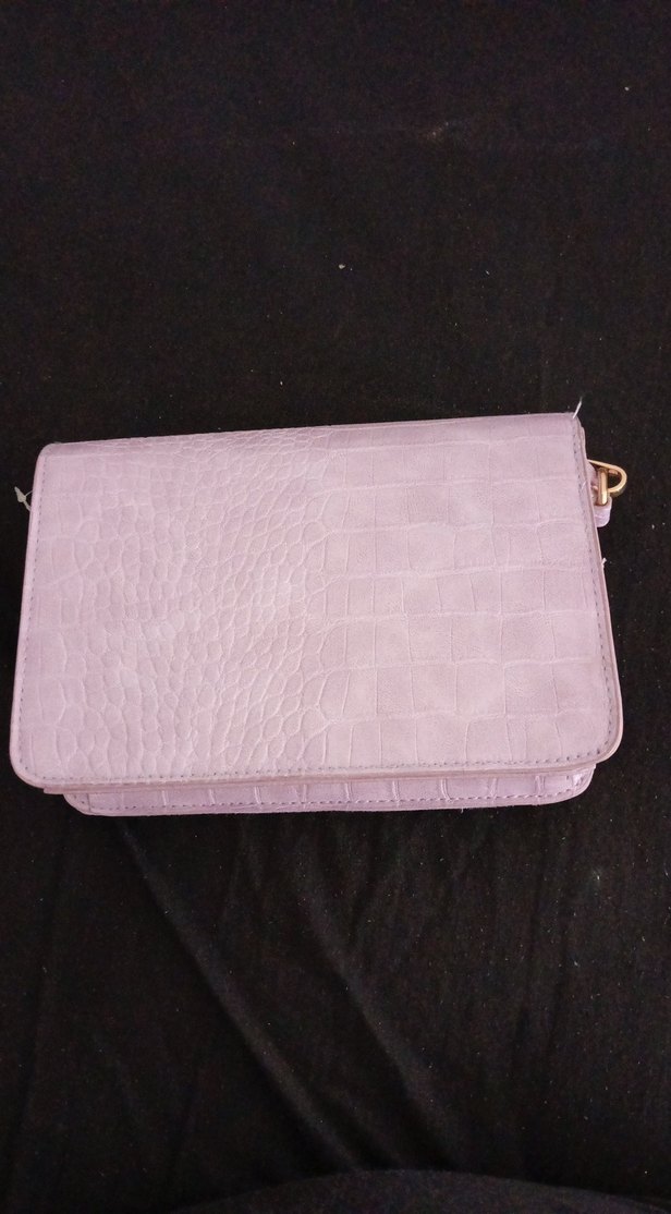 lila Deri Kemerli Kadın Clutch Çanta - Görsel 2