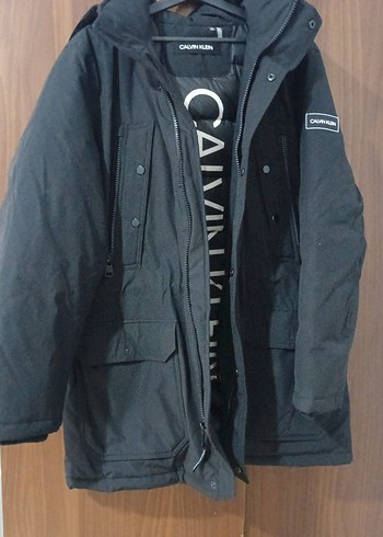 Siyah Calvin Klein Kemerli Erkek Mont - Görsel 2