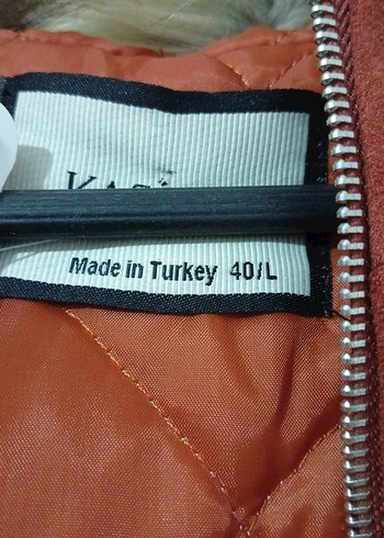 40 Beden turuncu Renk Kürk Detaylı Süet Kadın Ceket