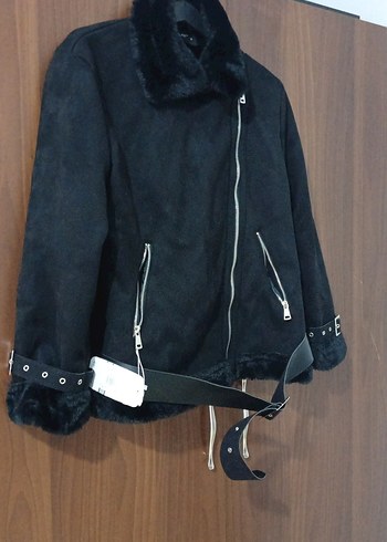 Siyah Süet Kürklü Kadın Ceket - Görsel 7