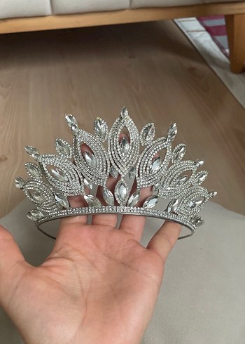 Payetli Gri Gelin Tacı - Görsel 5