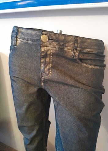 l Beden M/L - Golden Altın Simli Kot Pantolon