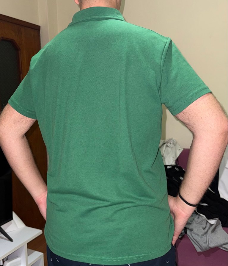 Erkek Yeşil Polo Yaka Kısa Kollu Tişört - Görsel 2