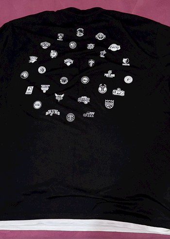 Erkek Siyah NBA Baskılı Oversize Tişört - Görsel 4