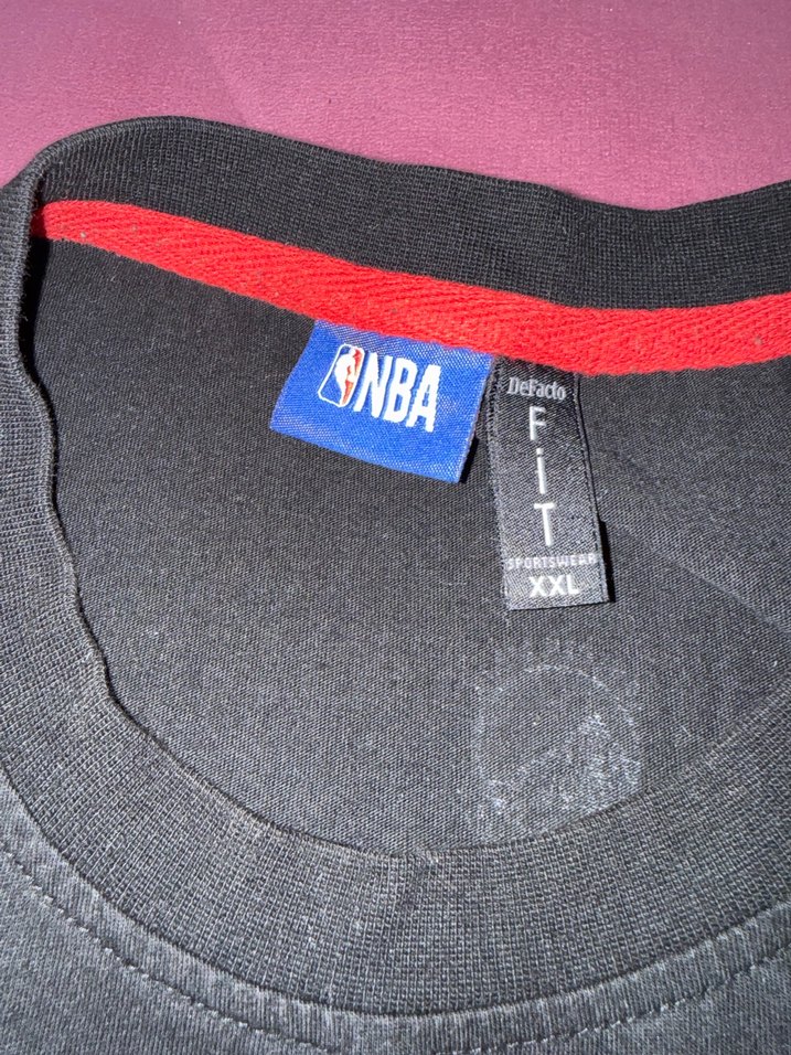 Erkek Siyah NBA Baskılı Oversize Tişört - Görsel 5