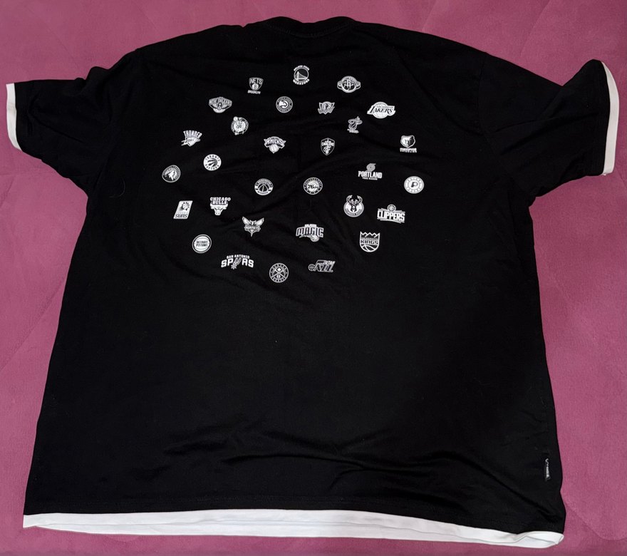 Erkek Siyah NBA Baskılı Oversize Tişört - Görsel 4