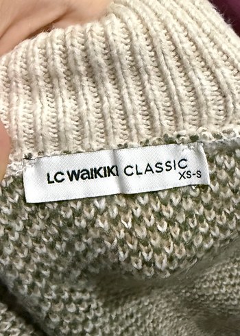 Bej V Yakalı Örgü Kadın Süveter - Görsel 4