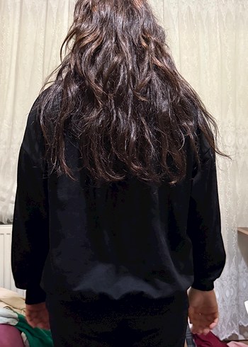 Siyah Vintage Baskılı Kadın Sweatshirt - Görsel 2