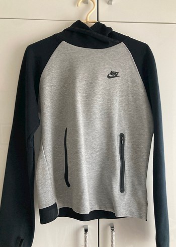 Unisex Nike Gri Siyah Fermuarlı Sweatshirt