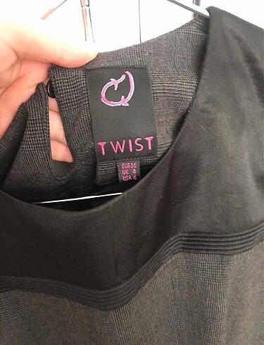 s Beden gri Renk Twist elbise