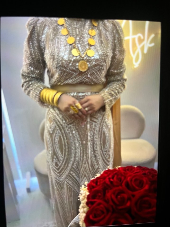 Boncuk İşlemeli Bohem Uzun Henna Elbise - Görsel 2