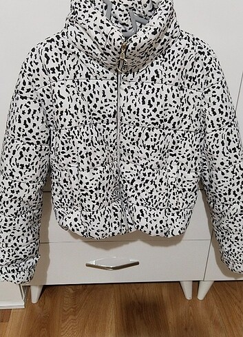 İnek desenli crop mont