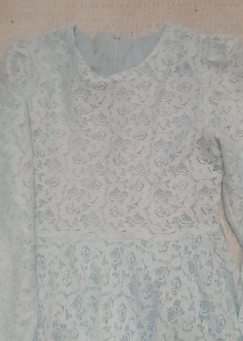 Uzun Kollu Beyaz Dantel Bohem Gelinlik - Görsel 2