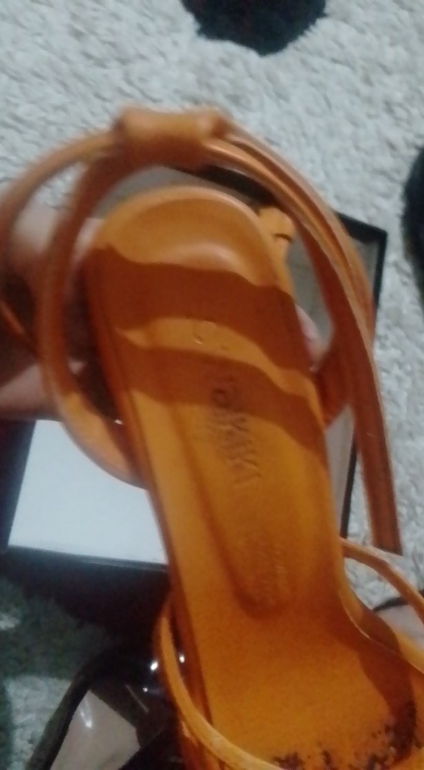 Kahverengi Saten Stiletto Kemerli Topuklu - Görsel 2