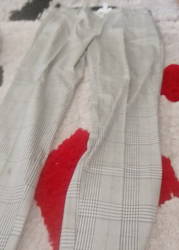 Gri Düğmeli Kadın Kumaş Pantolon