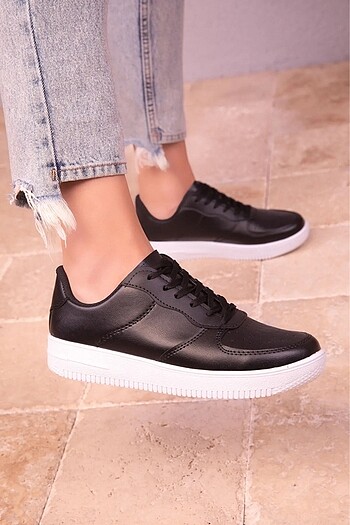 Diğer Kadın Sneaker Spor Ayakkabı - Siyah-Beyaz 40