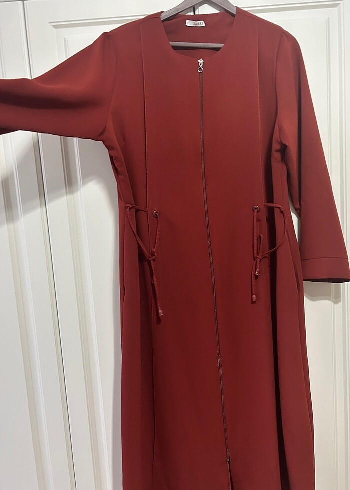 Zühre 44 beden kadın kiremit rengi ferace - Görsel 2