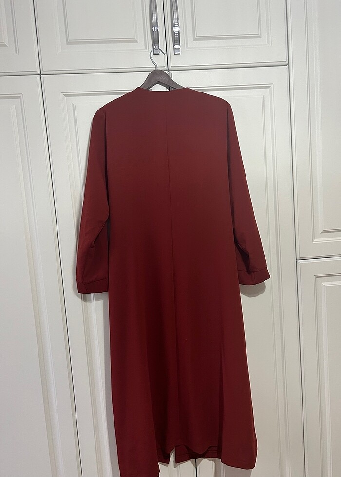 Zühre 44 beden kadın kiremit rengi ferace - Görsel 4