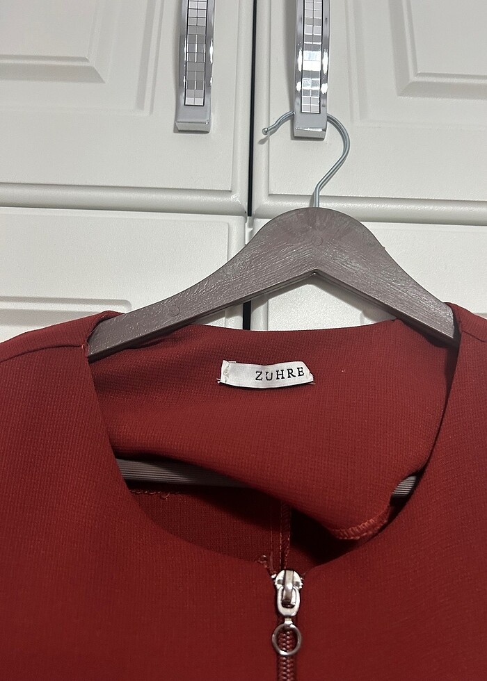 Zühre 44 beden kadın kiremit rengi ferace - Görsel 3